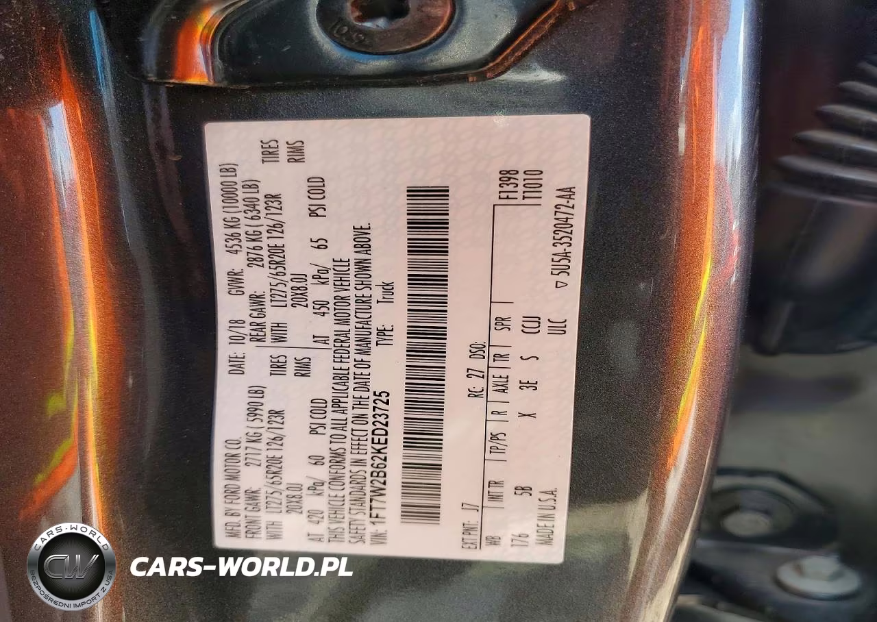 2019 Ford F250 Super Duty VIN:1FT7W2B62KED23725 - 13