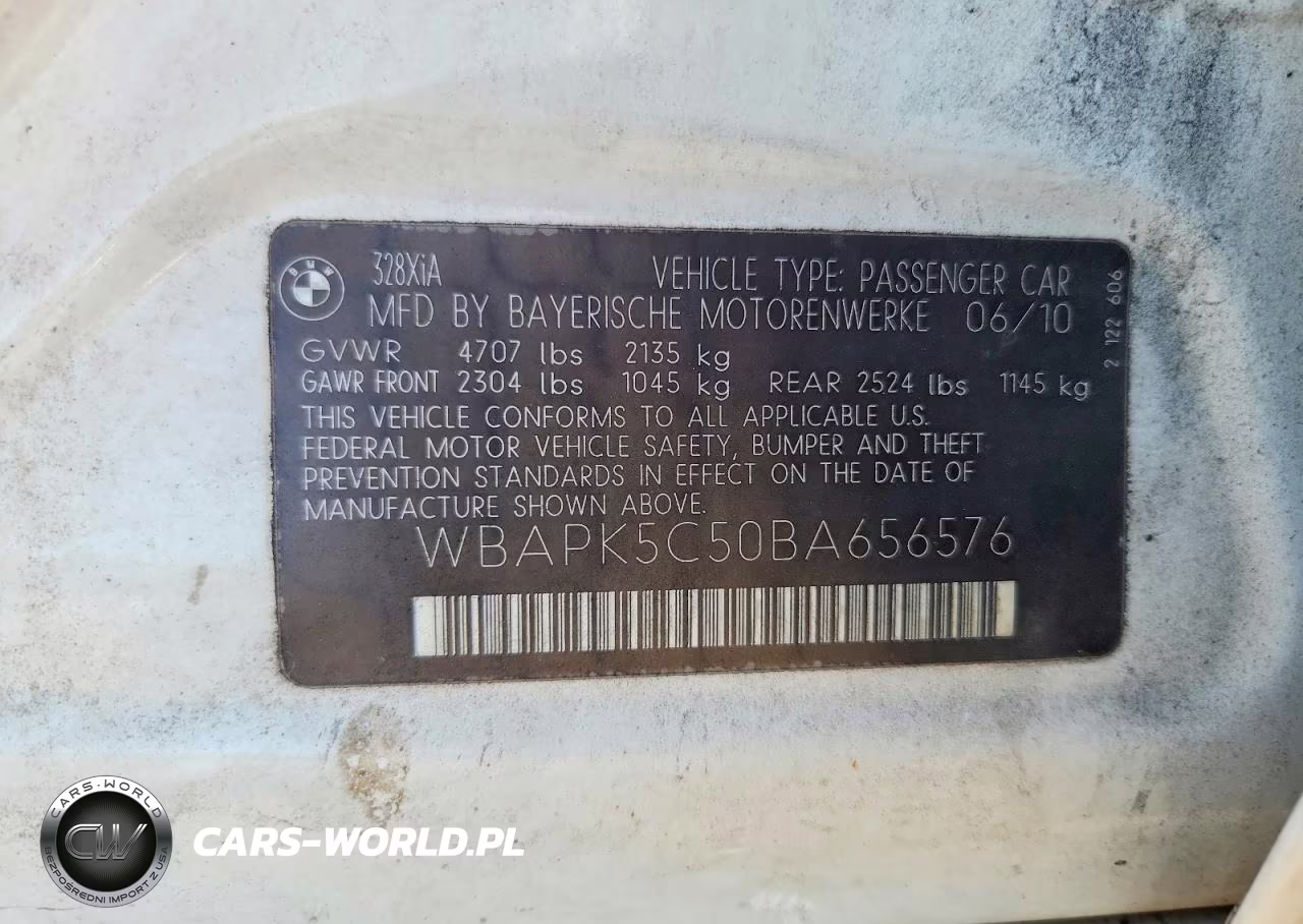 2011 BMW 328 Xi Sulev VIN:WBAPK5C50BA656576 - 13