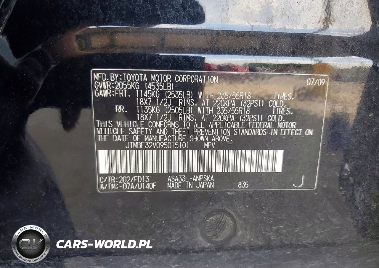 2009 Toyota Rav4 Sport VIN:JTMBF32V095015101 - 12