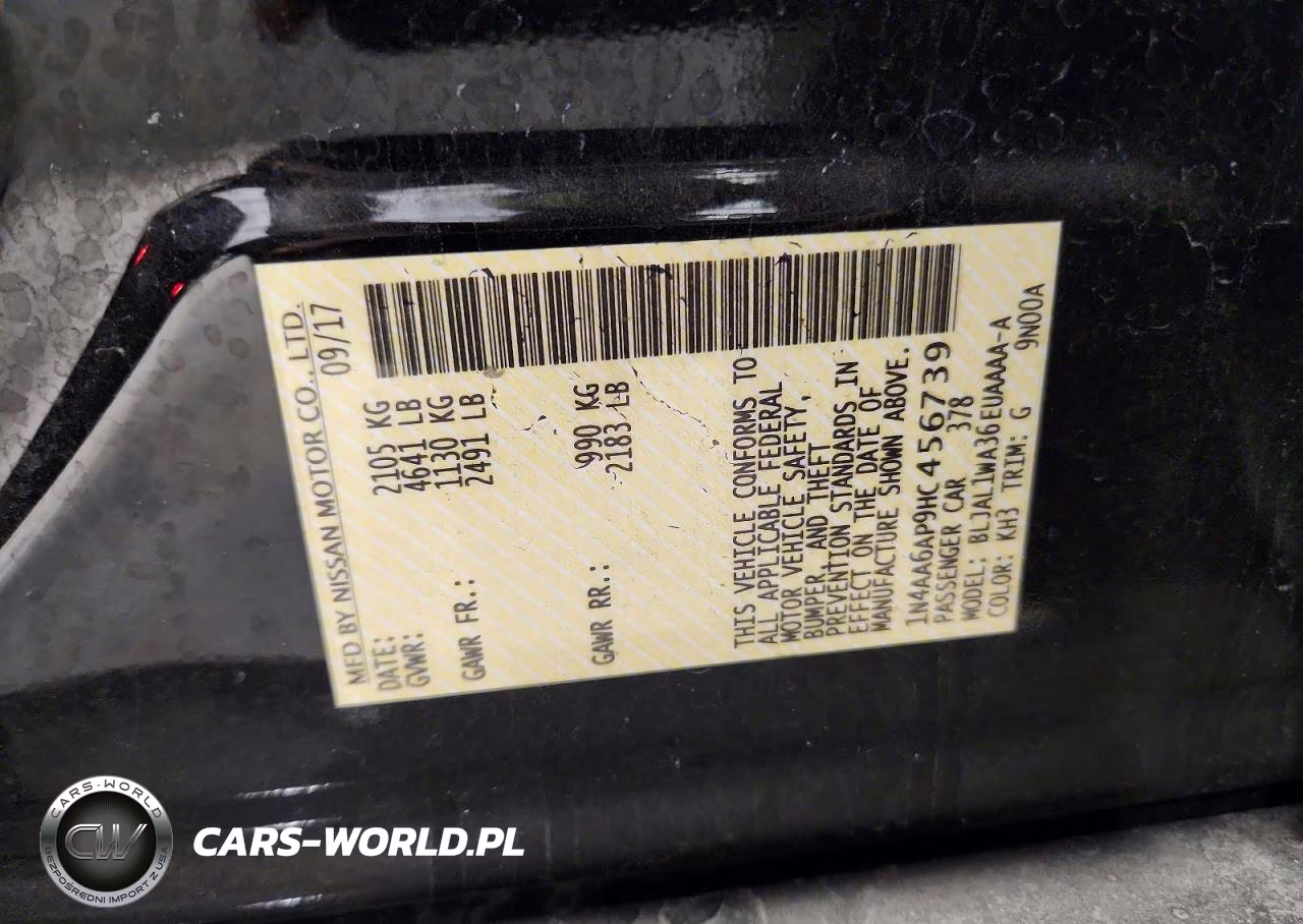 2017 Nissan Maxima 3.5 S VIN:1N4AA6AP9HC456739 - 12