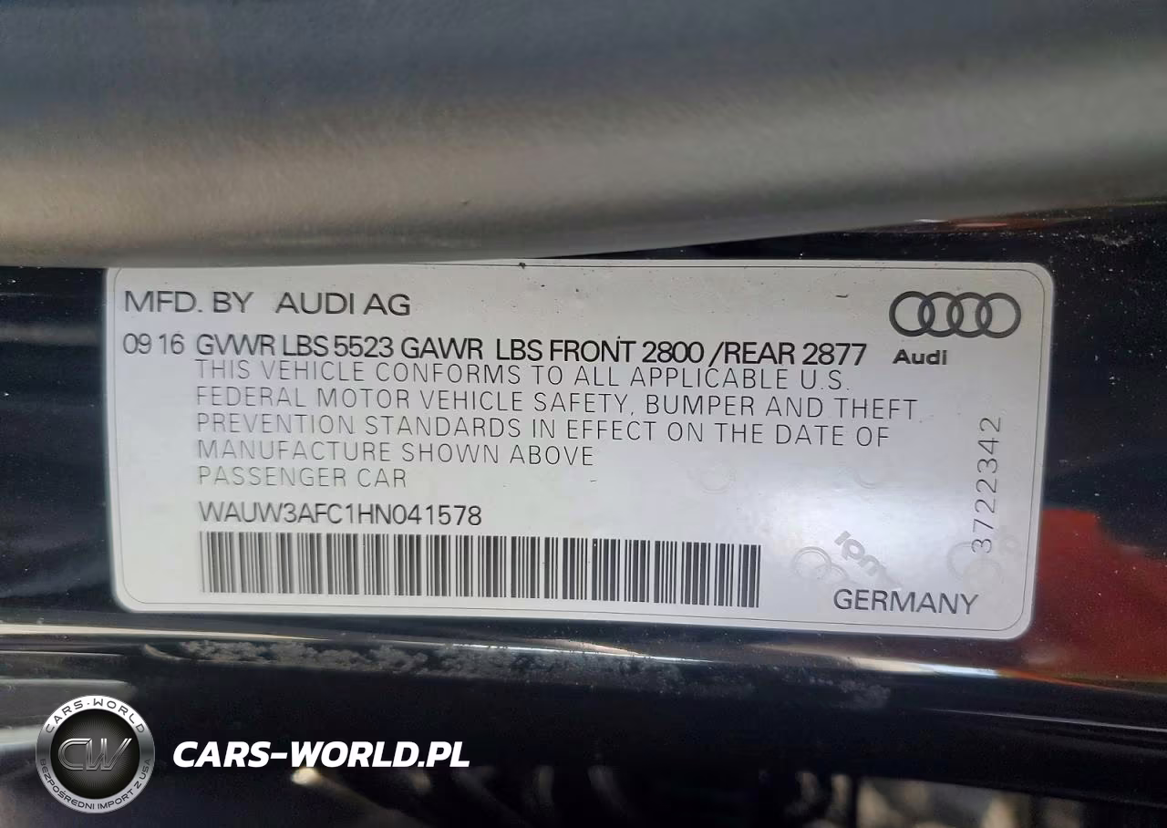 2017 Audi A7 Competition Prestige VIN:WAUW3AFC1HN041578 - 12