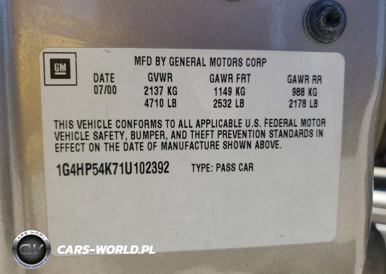 2001 Buick Lesabre Custom VIN:1G4HP54K71U102392 - 12