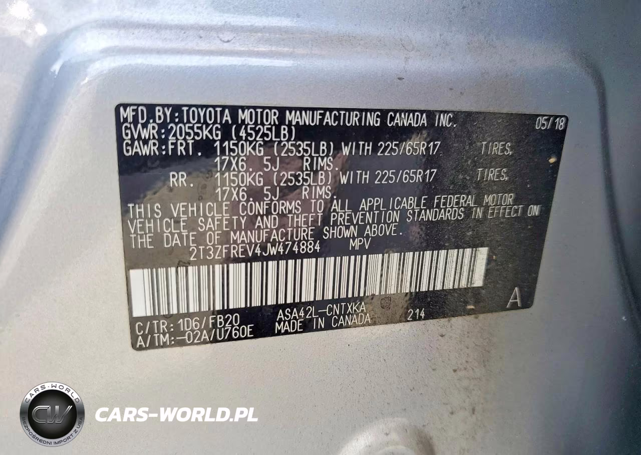2018 Toyota Rav4 Le VIN:2T3ZFREV4JW474884 - 13