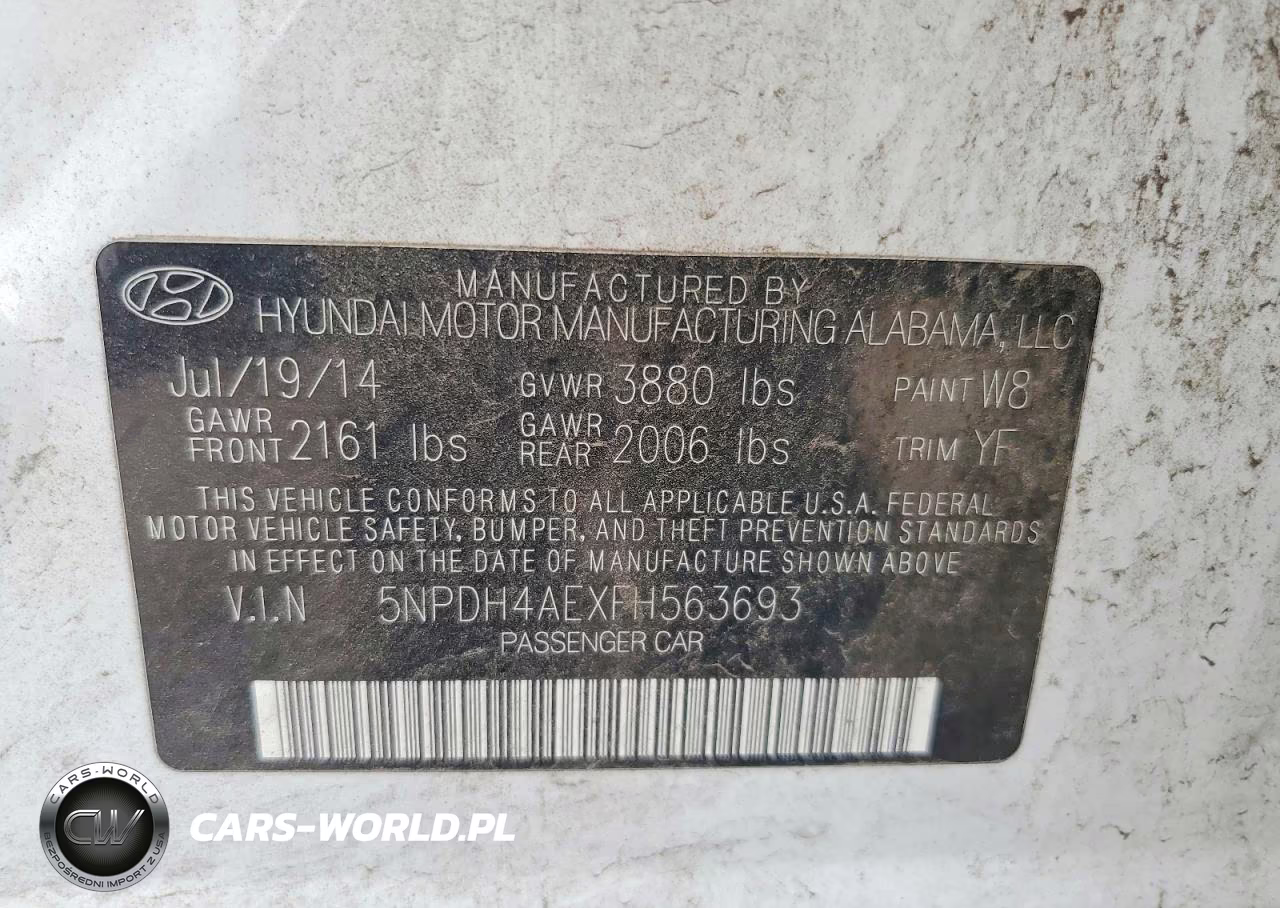 2015 Hyundai Elantra Se VIN:5NPDH4AEXFH563693 - 12