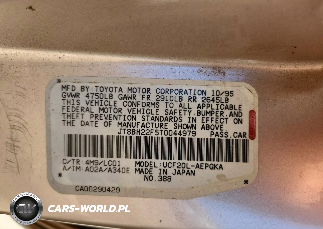 1996 Lexus Ls 400 VIN:JT8BH22F5T0044979 - 12