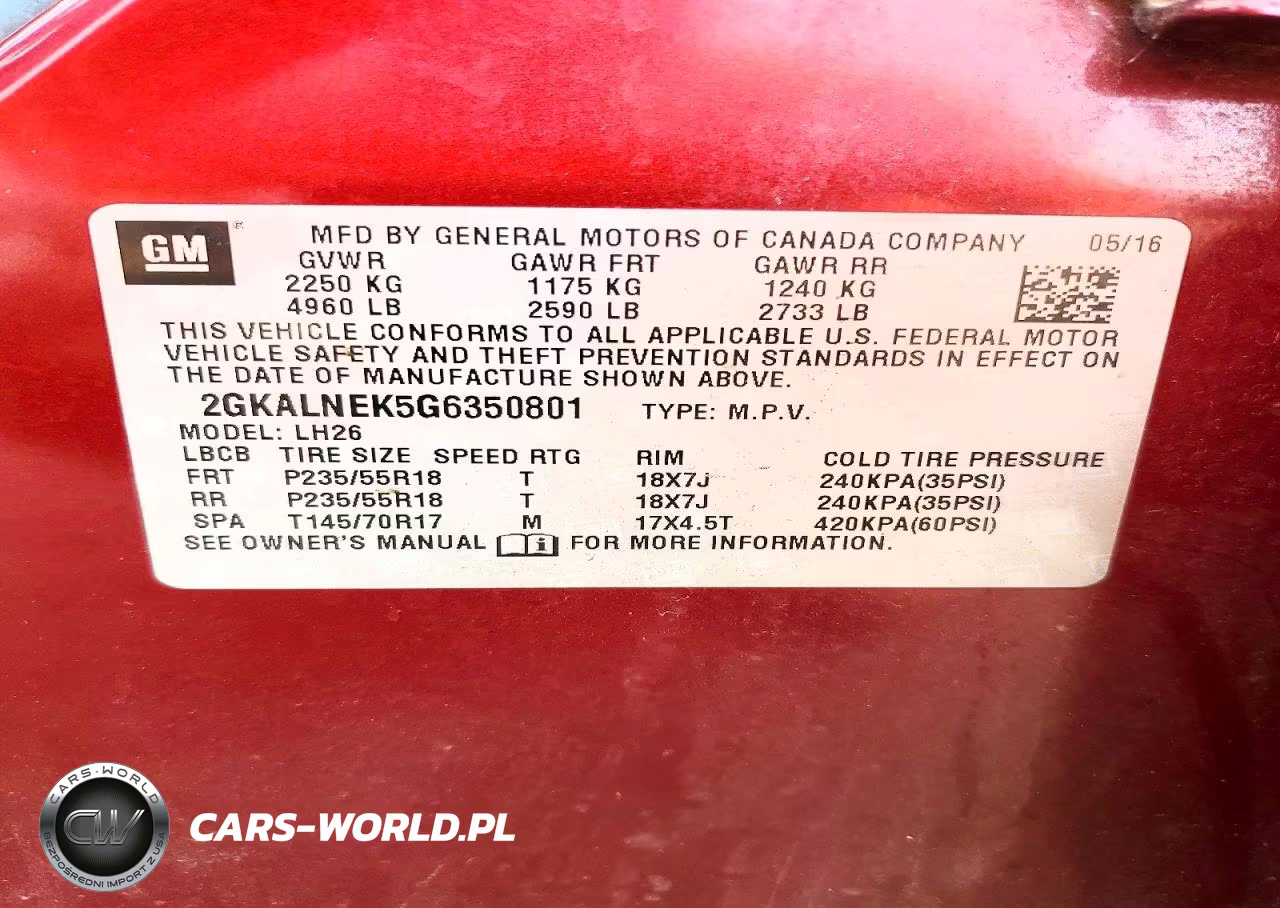 2016 GMC Terrain Sle VIN:2GKALNEK5G6350801 - 13