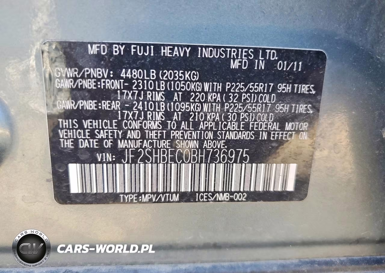 2011 Subaru Forester Limited VIN:JF2SHBEC0BH736975 - 12