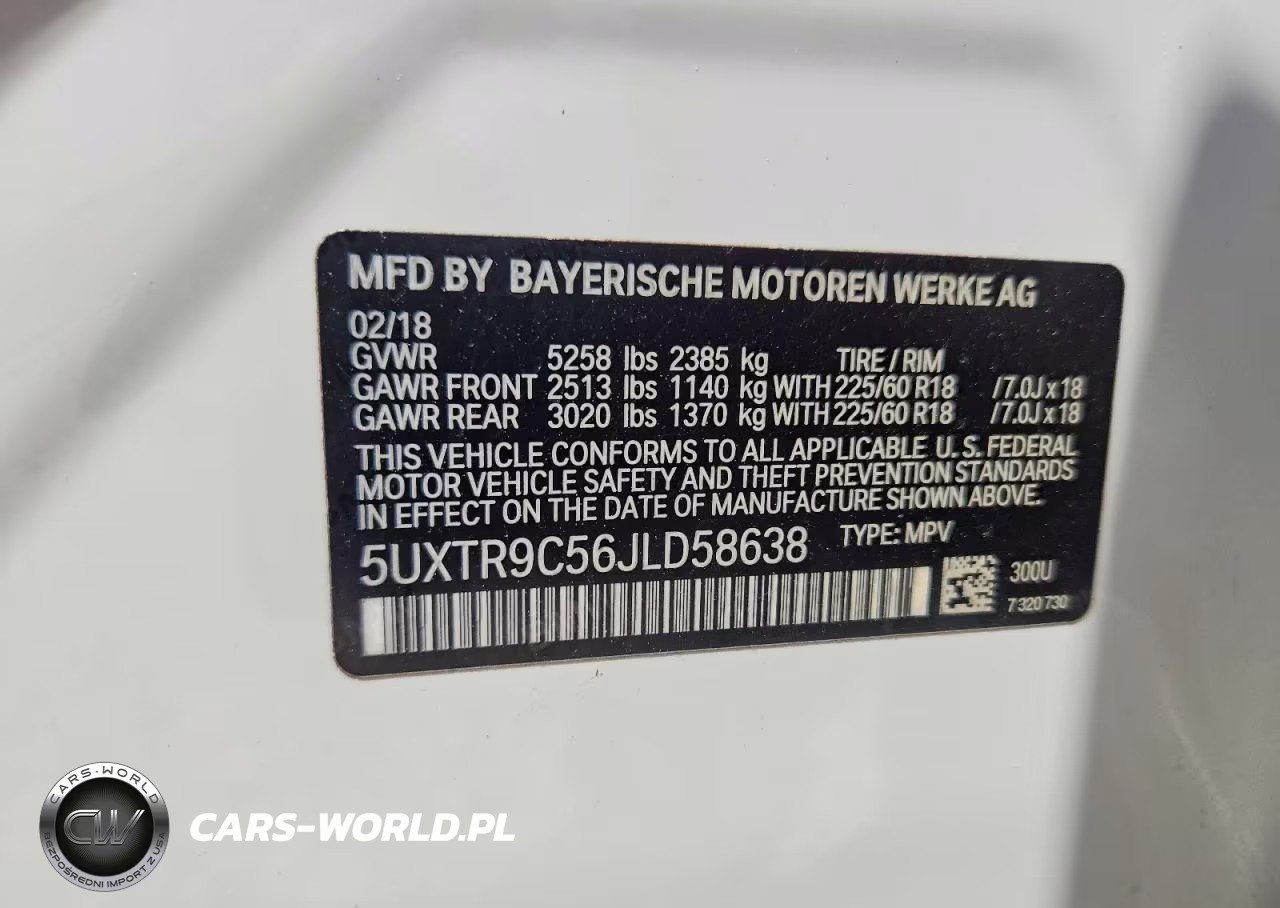 2018 BMW X3 xDrive30I VIN:5UXTR9C56JLD58638 - 12