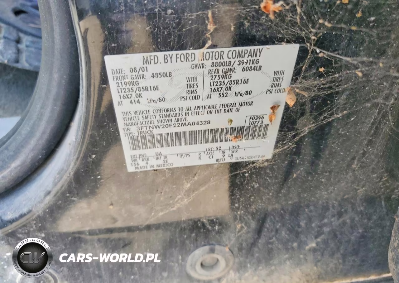 2002 Ford F250 Super Duty VIN:3FTNW20F22MA04328 - 12