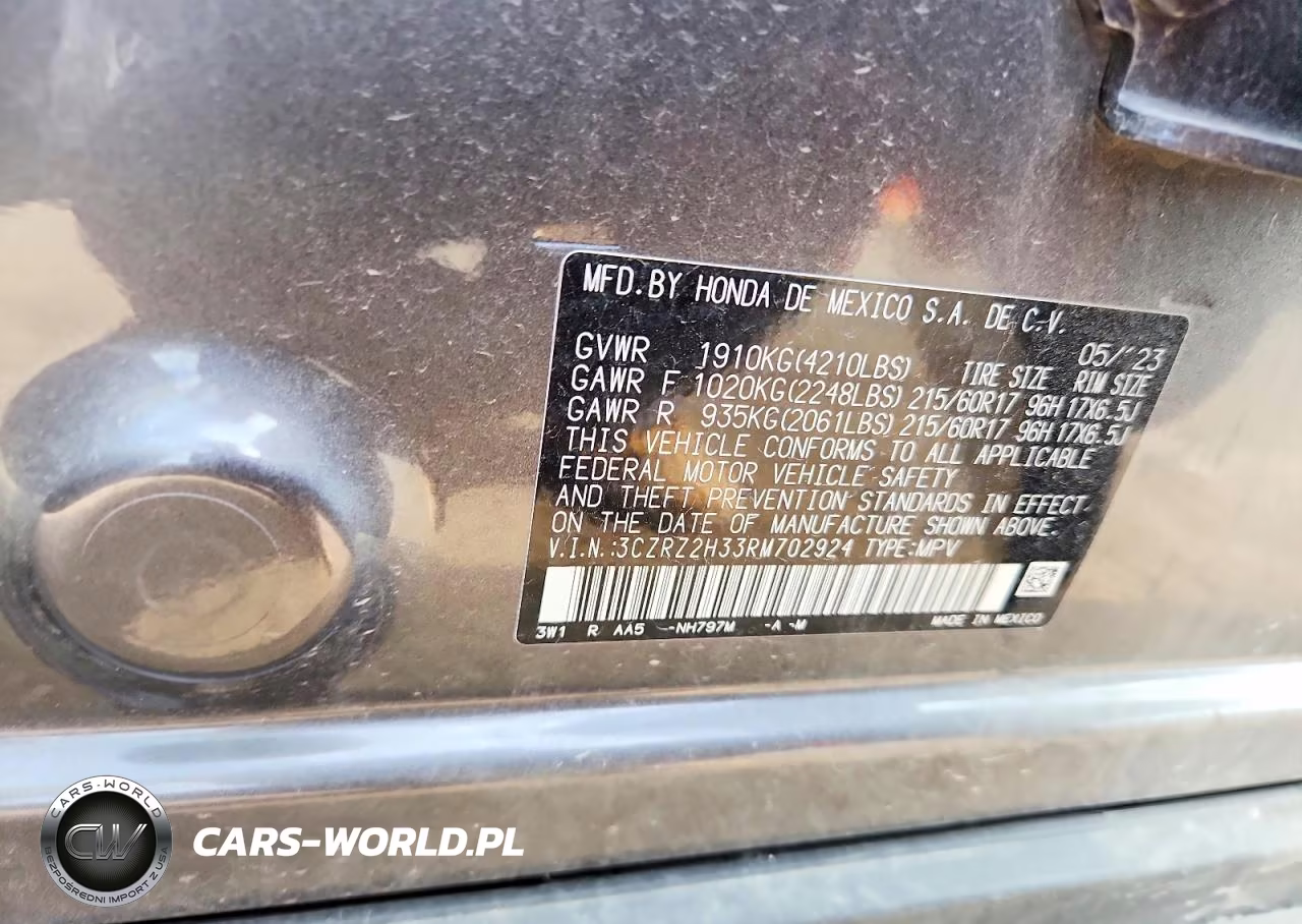 2024 Honda Hr-V Lx VIN:3CZRZ2H33RM702924 - 13