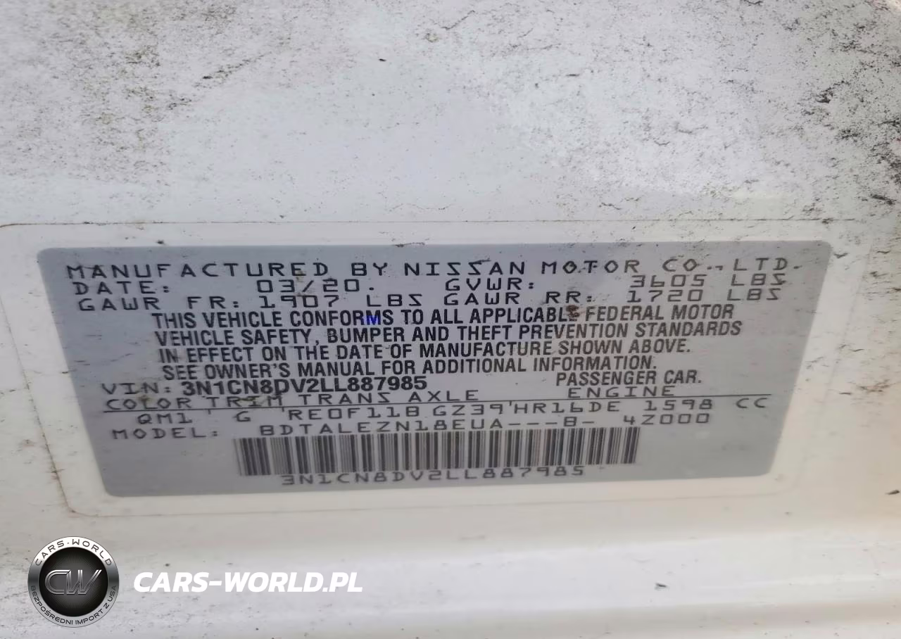 2020 Nissan Versa S VIN:3N1CN8DV2LL887985 - 13