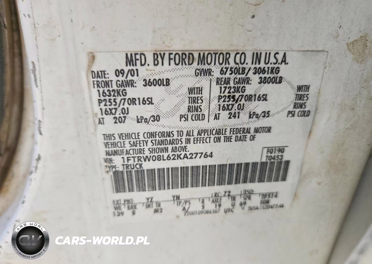 2002 Ford F150 Supercrew VIN:1FTRW08L62KA27764 - 12