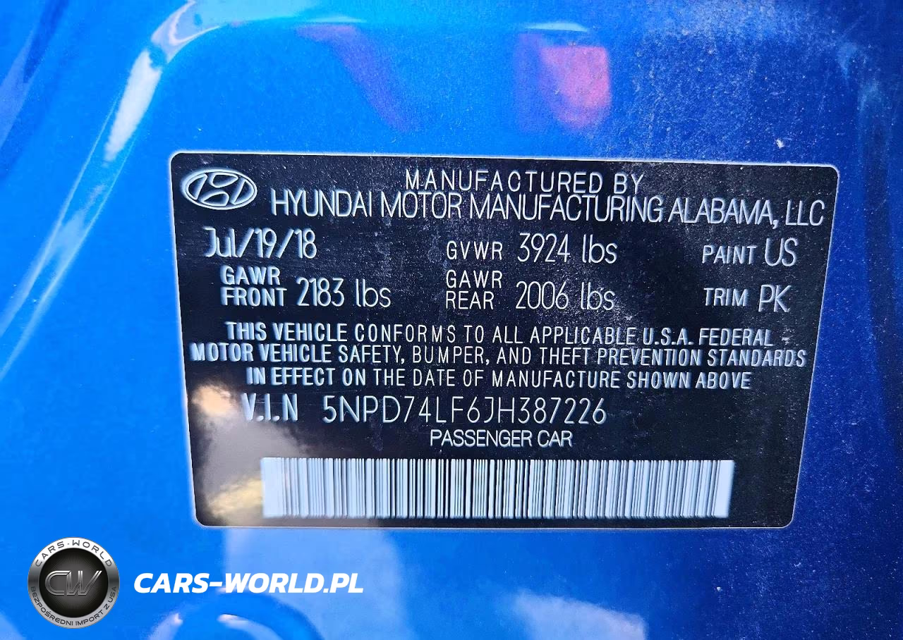 2018 Hyundai Elantra Se VIN:5NPD74LF6JH387226 - 12
