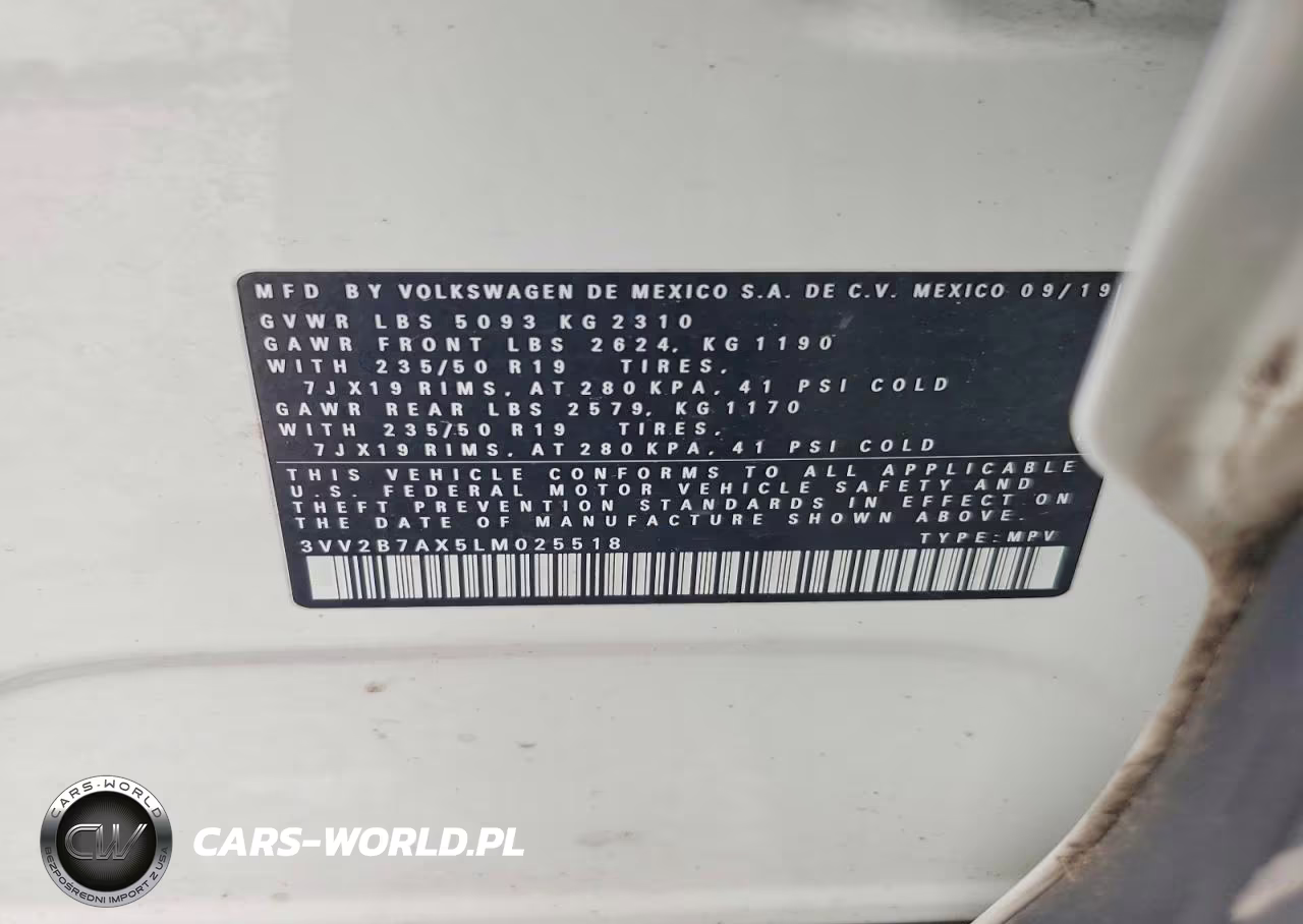 2020 Volkswagen Tiguan Se VIN:3VV2B7AX5LM025518 - 13