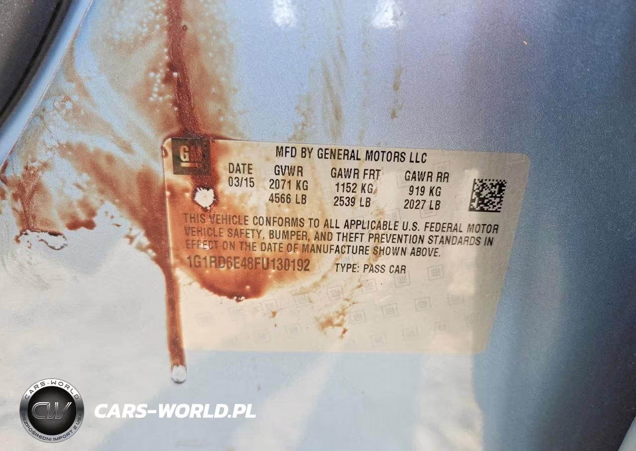 2015 Chevrolet Volt VIN:1G1RD6E48FU130192 - 12