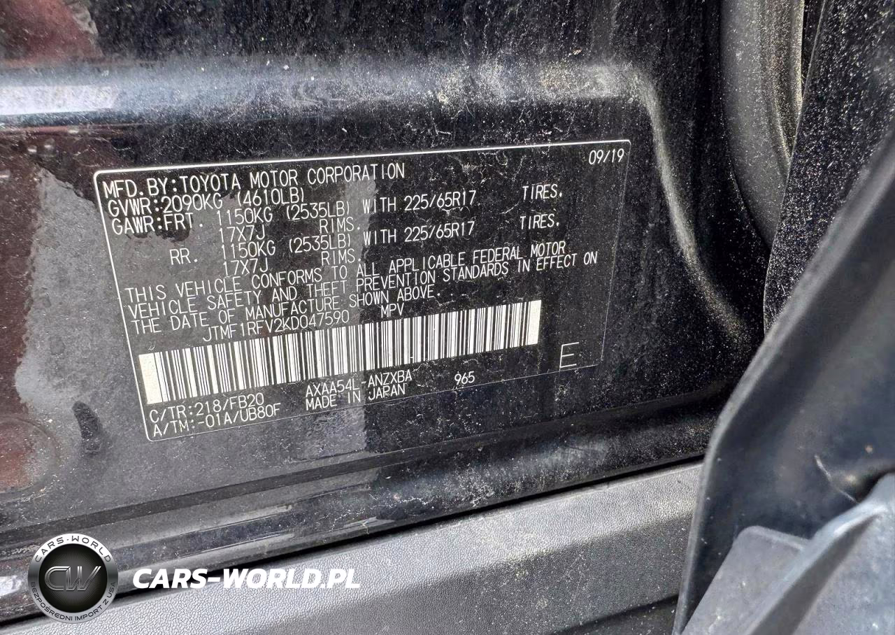 2019 Toyota Rav4 Le VIN:JTMF1RFV2KD047590 - 12