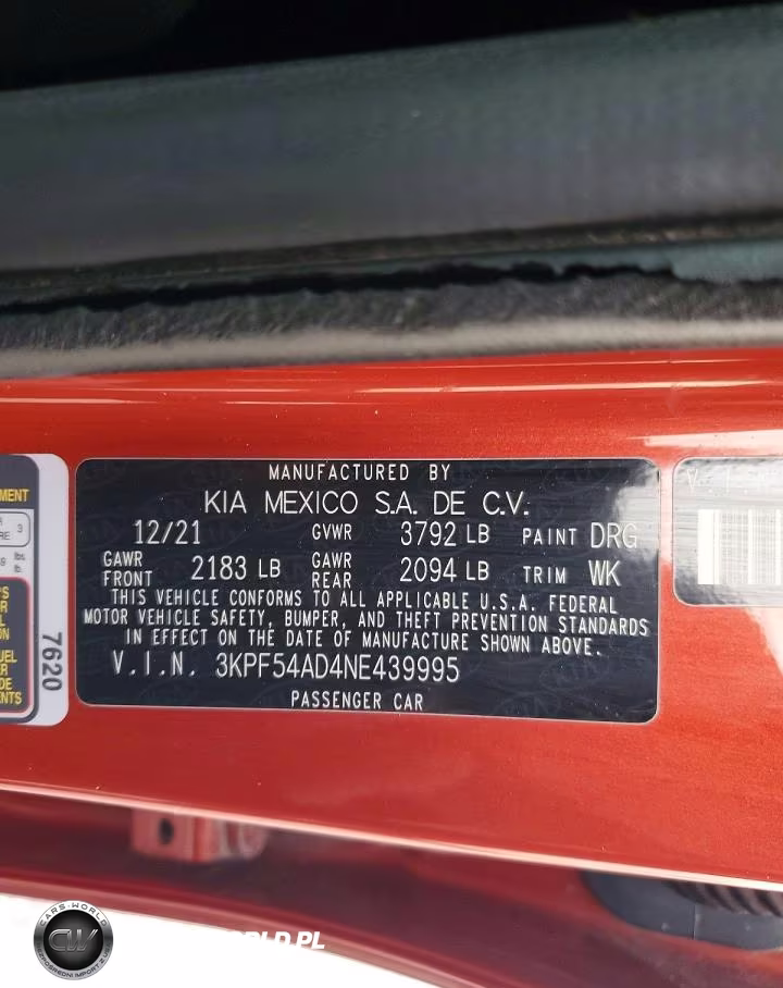 2022 Kia Forte Gt Line VIN:3KPF54AD4NE439995 - 12