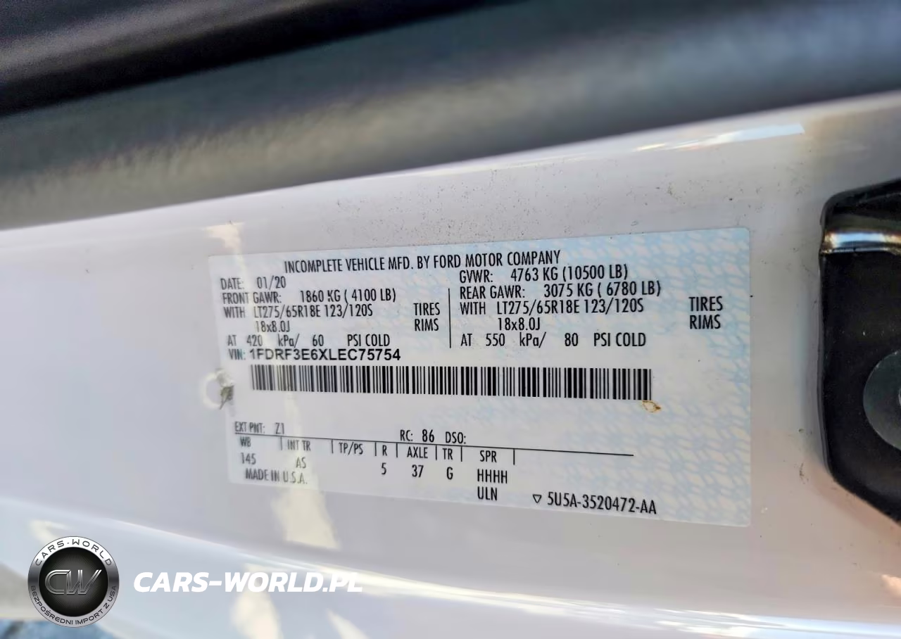 2020 Ford F350 Super Duty VIN:1FDRF3E6XLEC75754 - 12