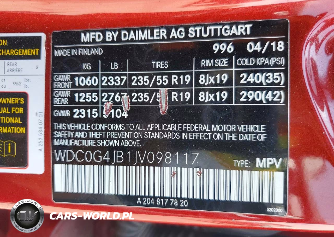 2018 Mercedes-Benz Glc 300 VIN:WDC0G4JB1JV098117 - 13
