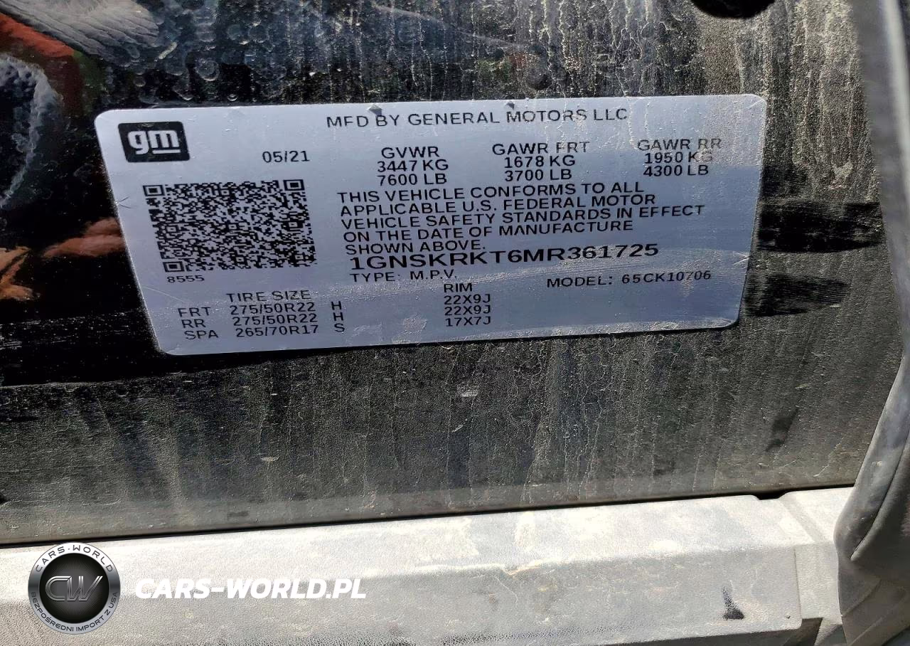 2021 Chevrolet Tahoe K1500 Rst VIN:1GNSKRKT6MR361725 - 13
