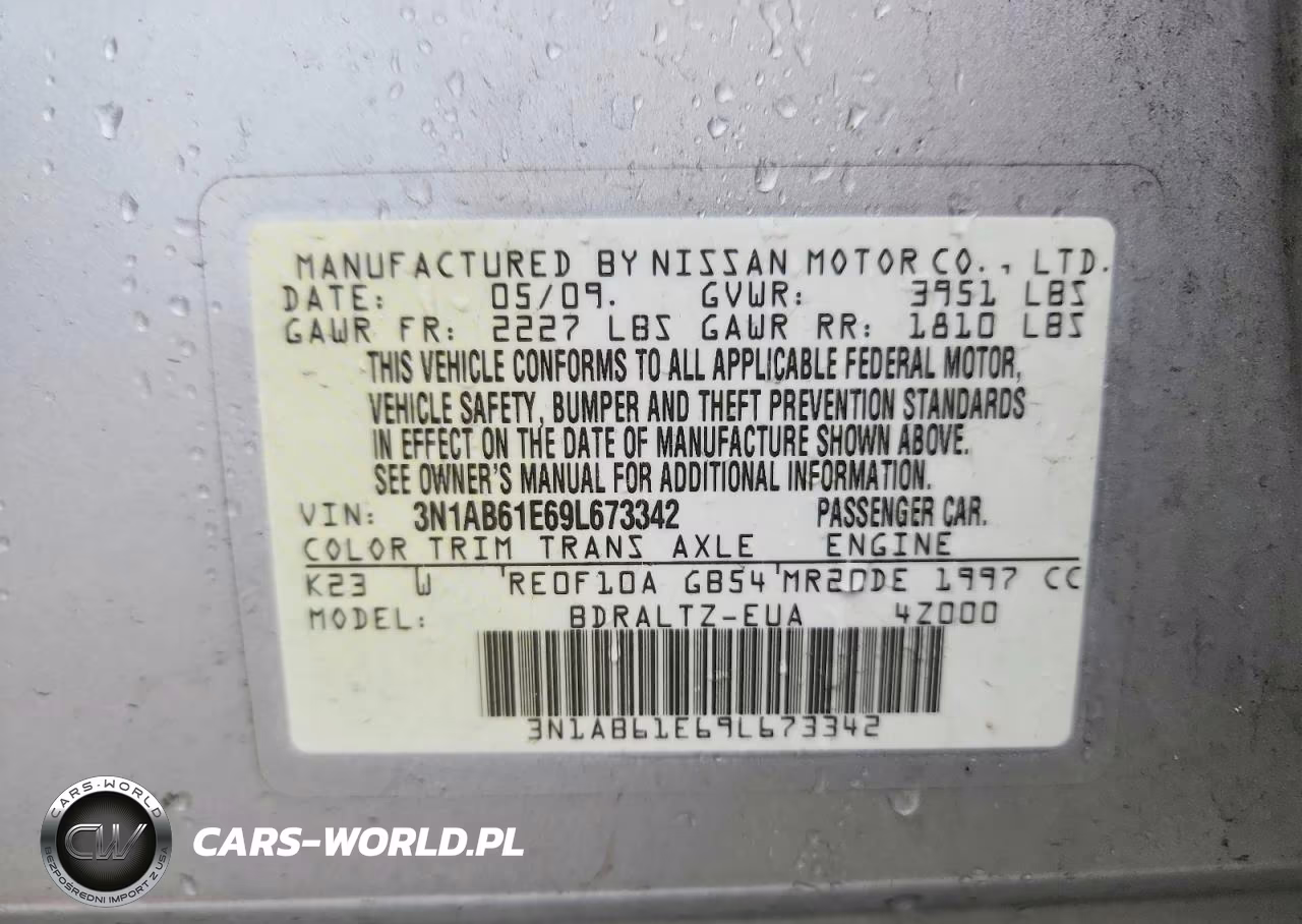 2009 Nissan Sentra 2.0 VIN:3N1AB61E69L673342 - 12