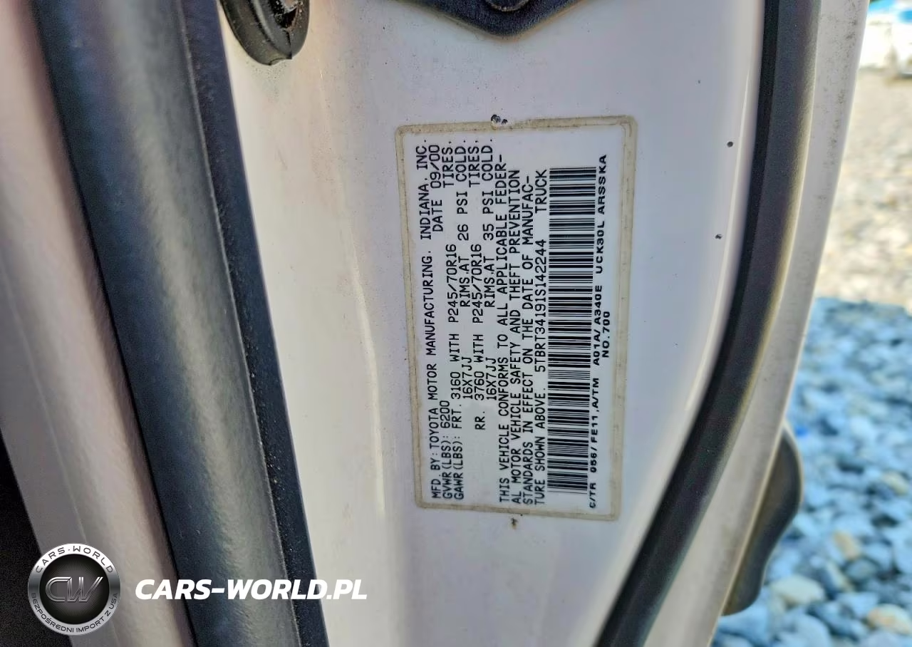 2001 Toyota Tundra Sr5 VIN:5TBRT34191S142244 - 12