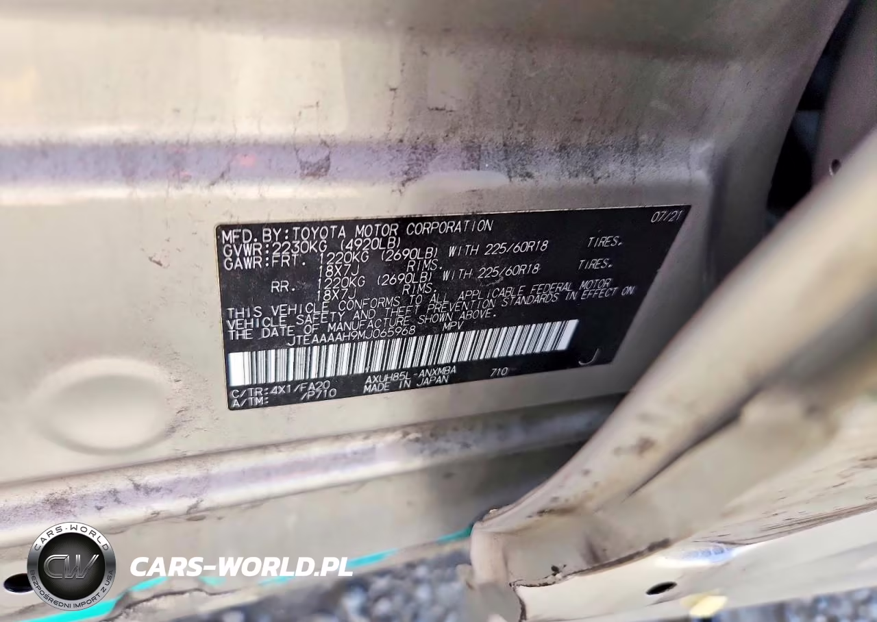 2021 Toyota Venza Le VIN:JTEAAAAH9MJ065968 - 14