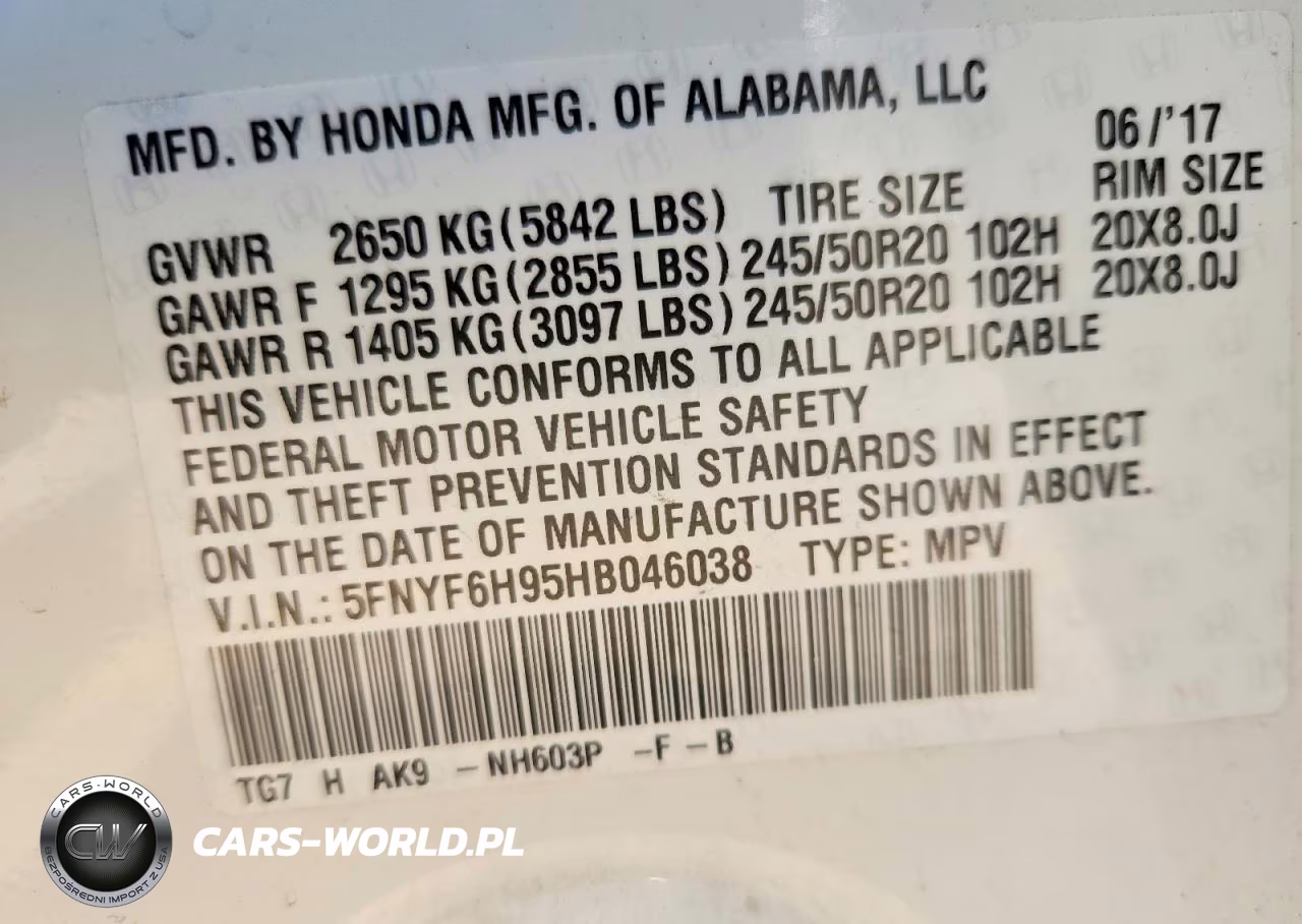2017 Honda Pilot Touring VIN:5FNYF6H95HB046038 - 12