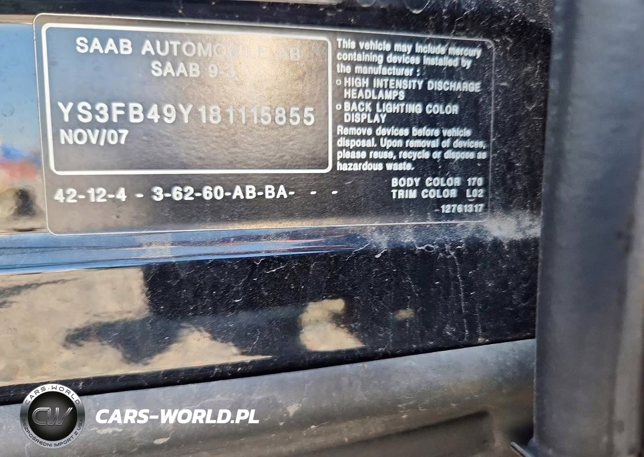 2008 Saab 9-3 2.0T VIN:YS3FB49Y181115855 - 12