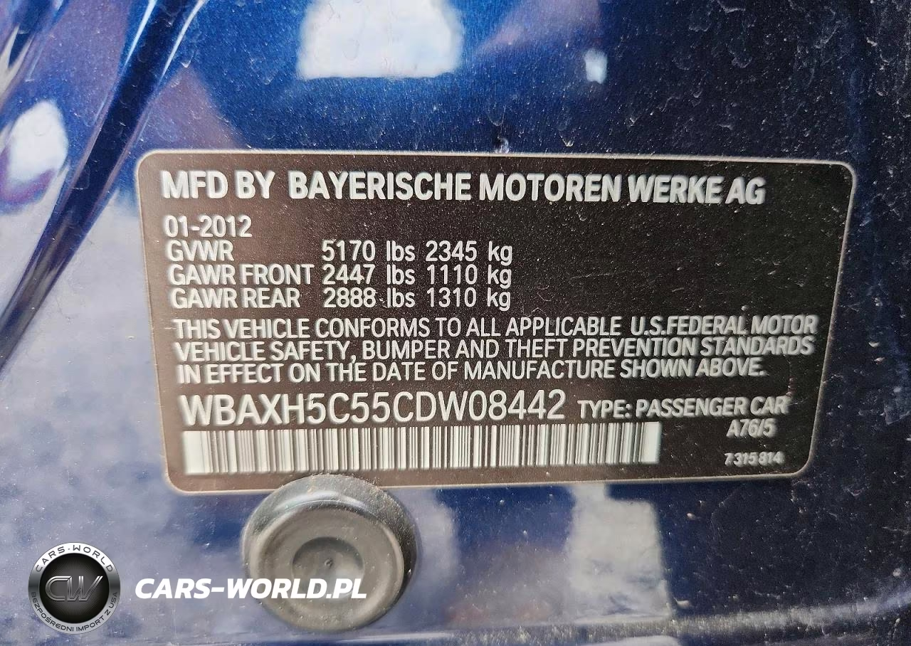 2012 BMW 528 Xi VIN:WBAXH5C55CDW08442 - 12