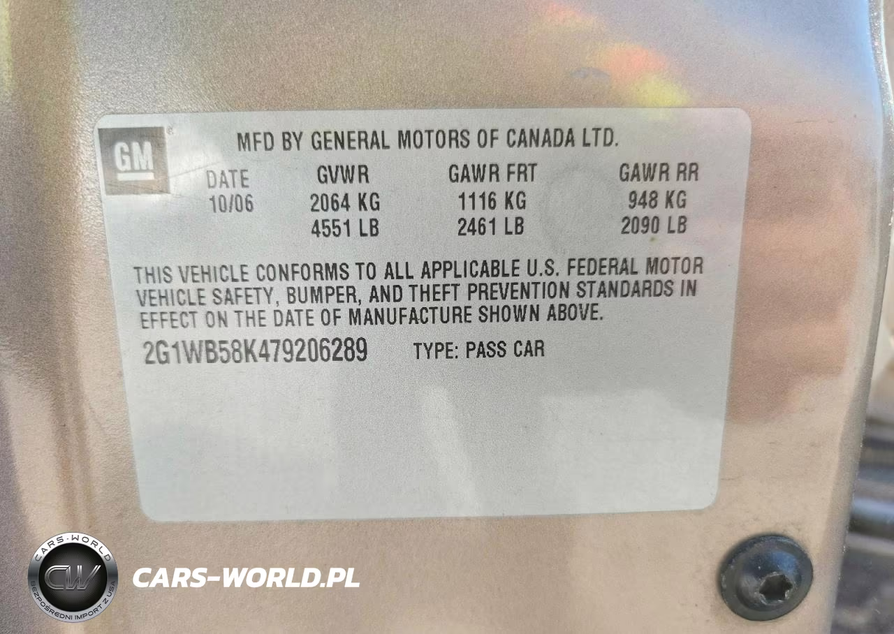 2007 Chevrolet Impala Ls VIN:2G1WB58K479206289 - 12