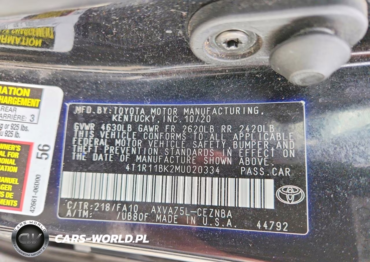 2021 Toyota Camry Le VIN:4T1R11BK2MU020334 - 12