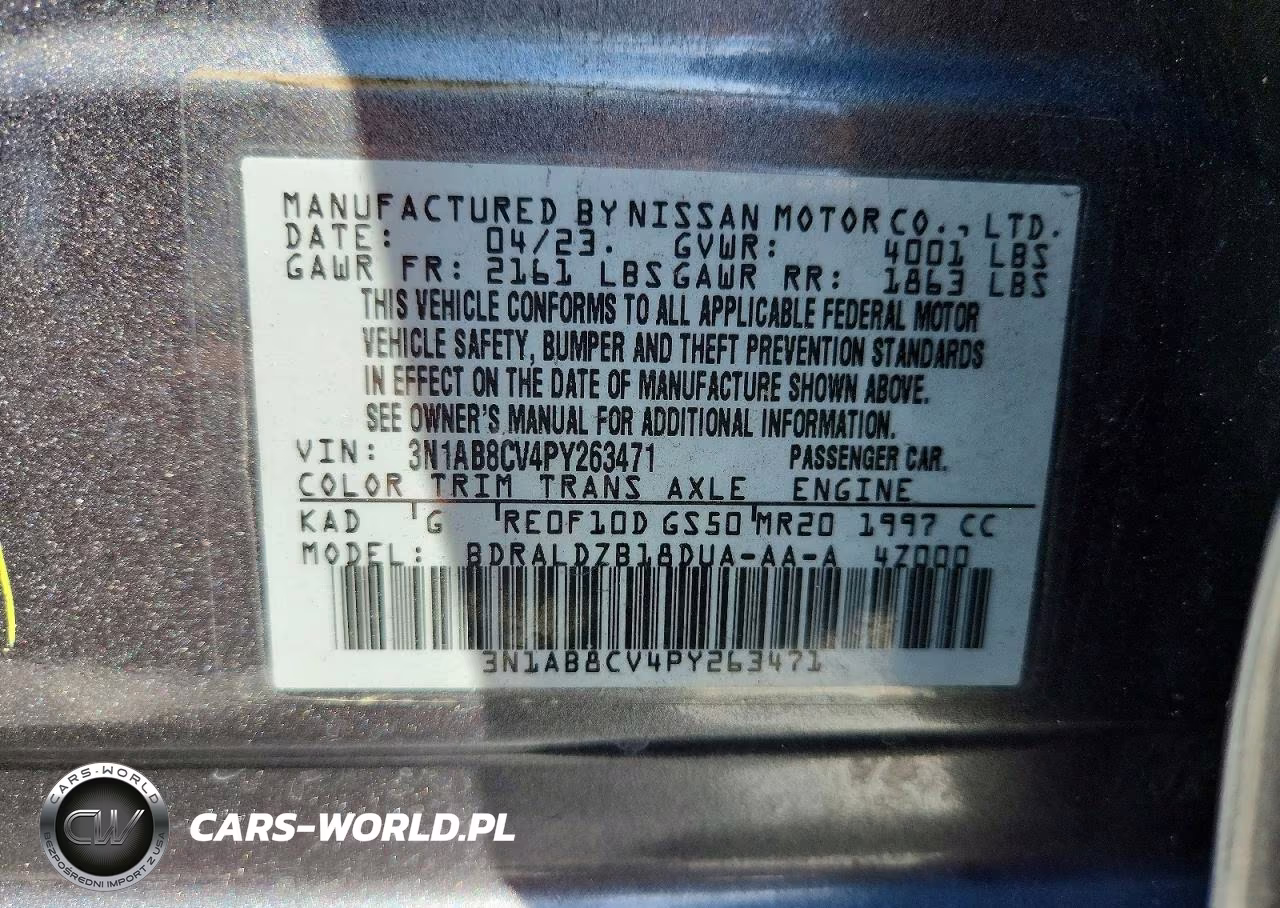 2023 Nissan Sentra Sv VIN:3N1AB8CV4PY263471 - 12