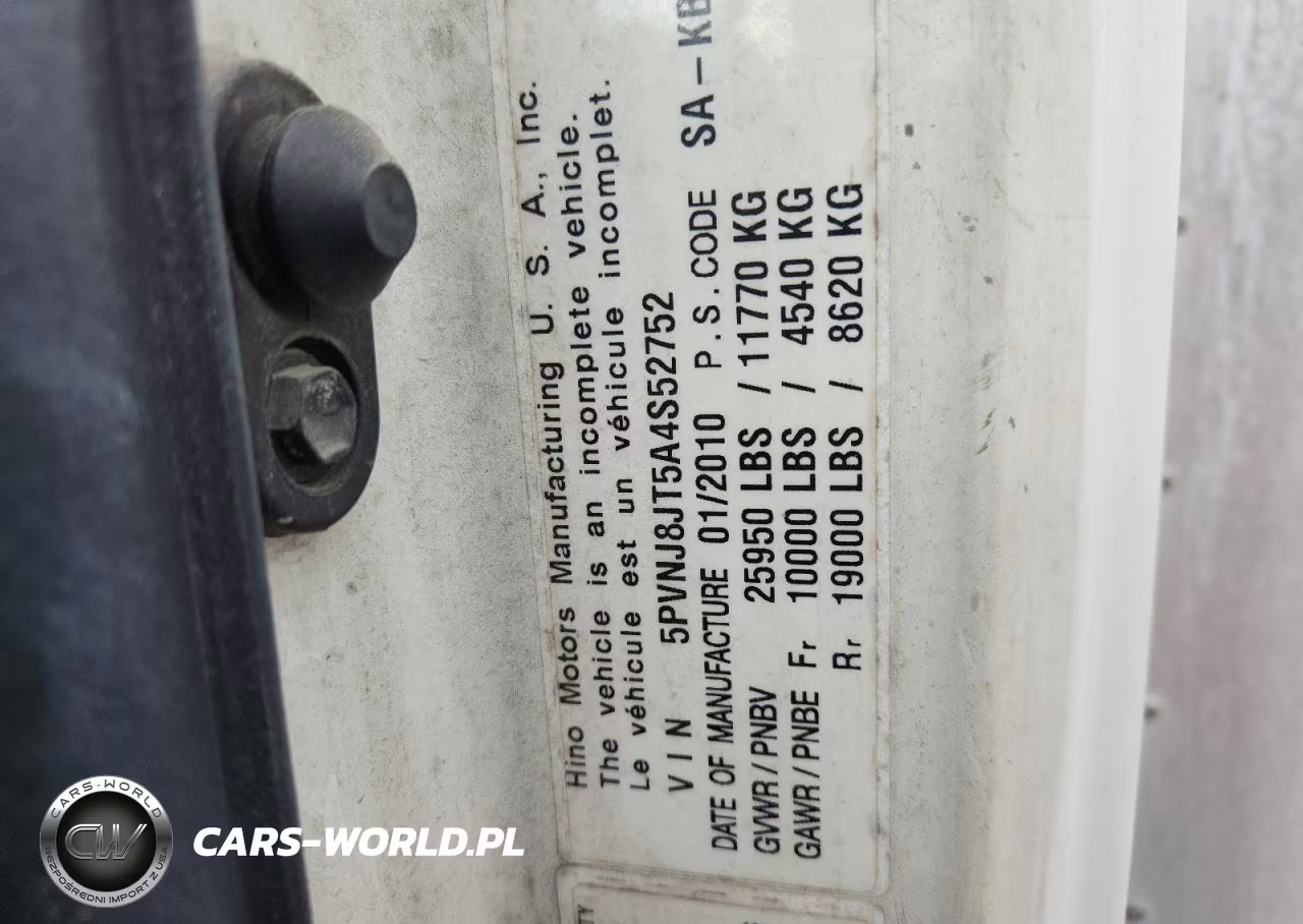 2010 Hino 258-268 Box Truck VIN:5PVNJ8JT5A4S52752 - 13