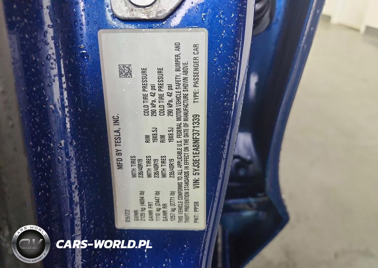 2022 Tesla Model 3 VIN:5YJ3E1EA8NF371339 - 12