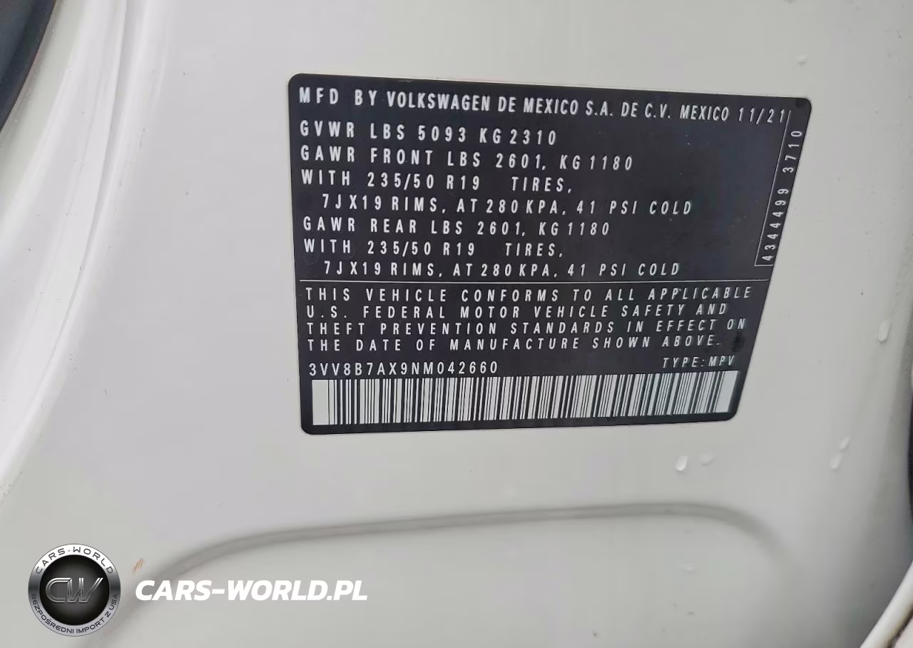 2022 Volkswagen Tiguan Se R-Line Black VIN:3VV8B7AX9NM042660 - 13