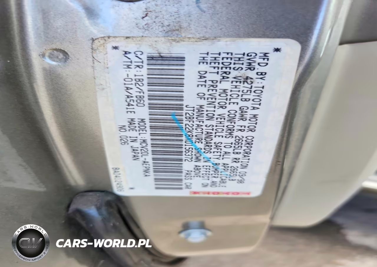 1999 Toyota Camry Le V6 VIN:JT2BF22K8X0156372 - 12