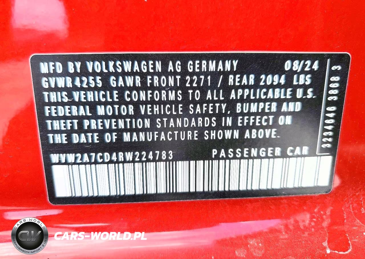 2024 Volkswagen Gti Se VIN:WVW2A7CD4RW224783 - 14