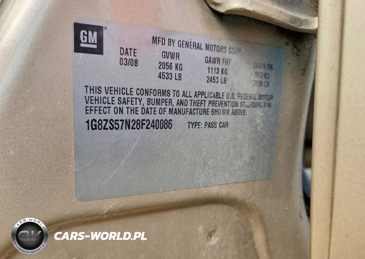 2008 Saturn Aura Xe VIN:1G8ZS57N28F240086 - 13