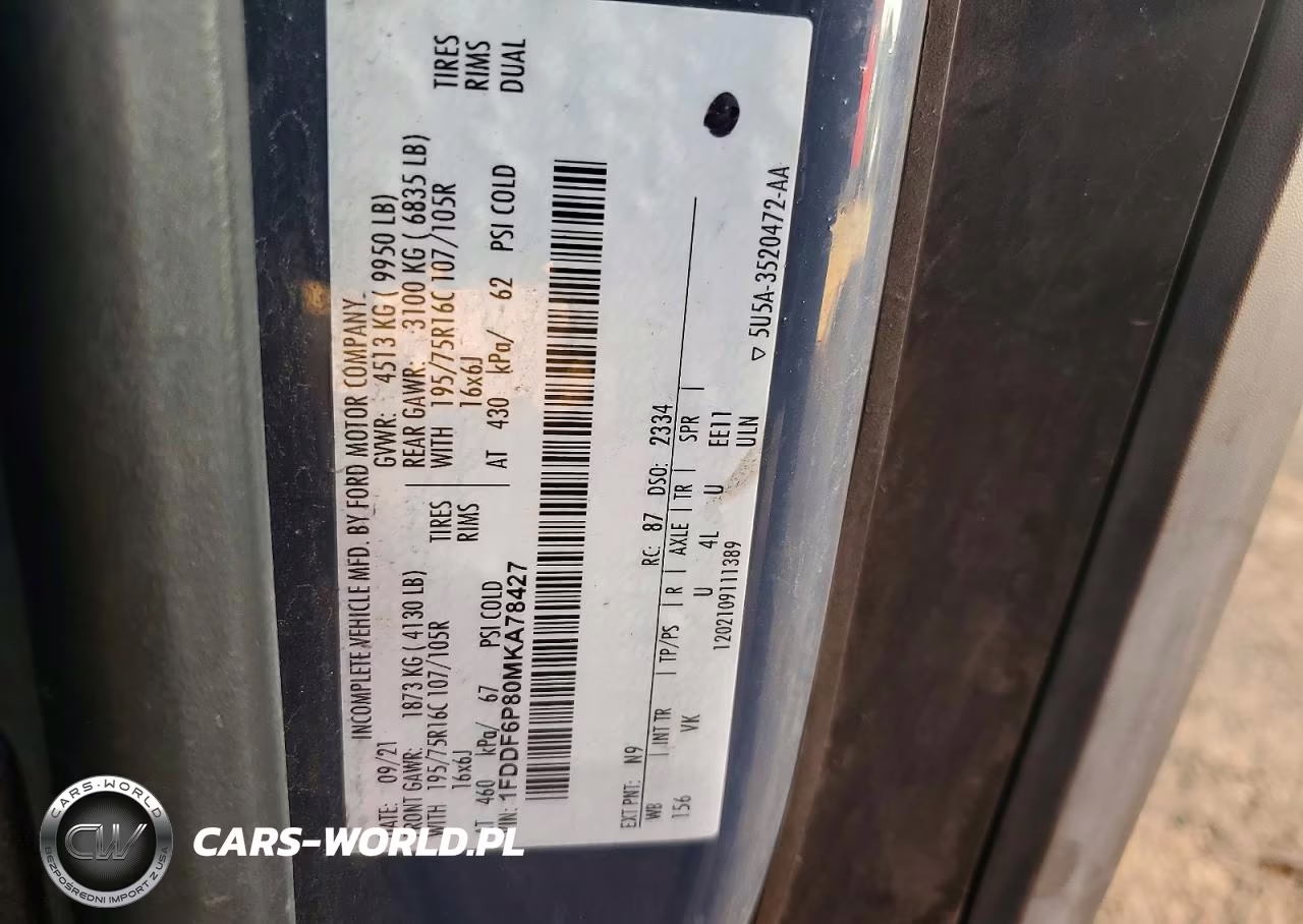 2021 Ford Transit T-350 Hd VIN:1FDDF6P80MKA78427 - 13