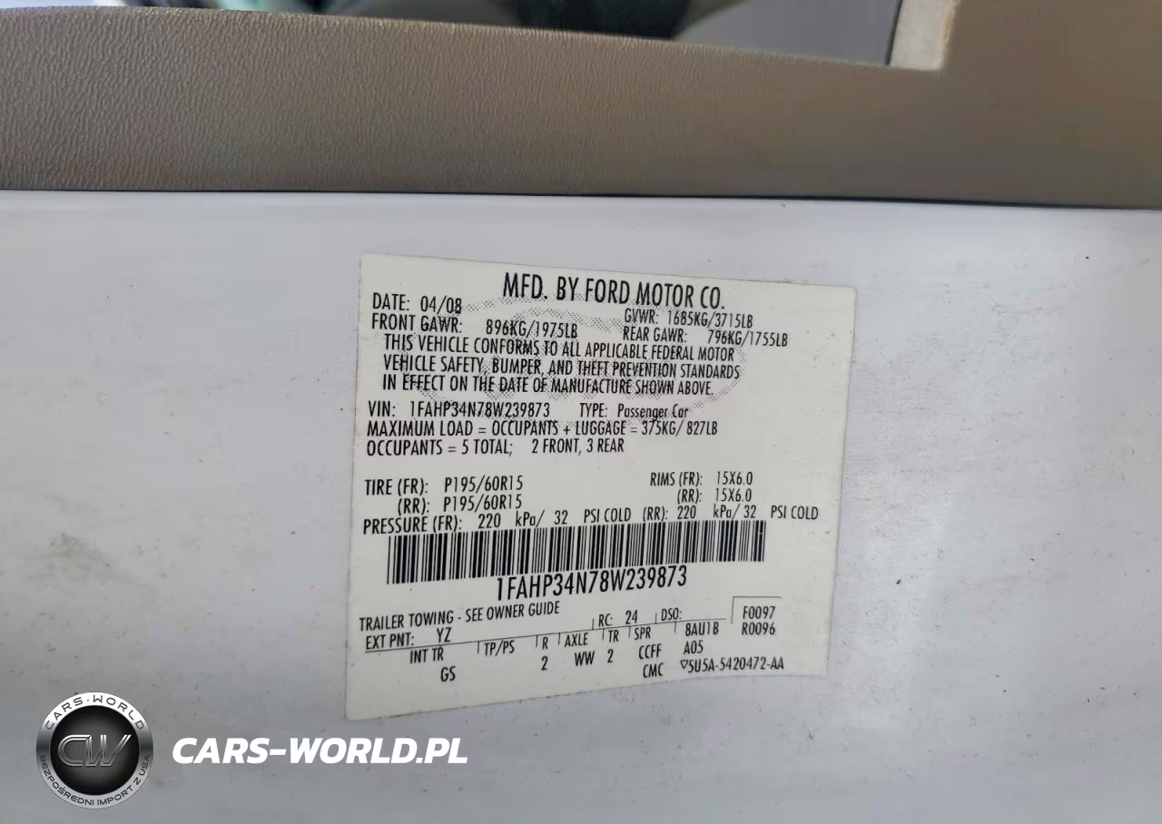 2008 Ford Focus S-Se VIN:1FAHP34N78W239873 - 12