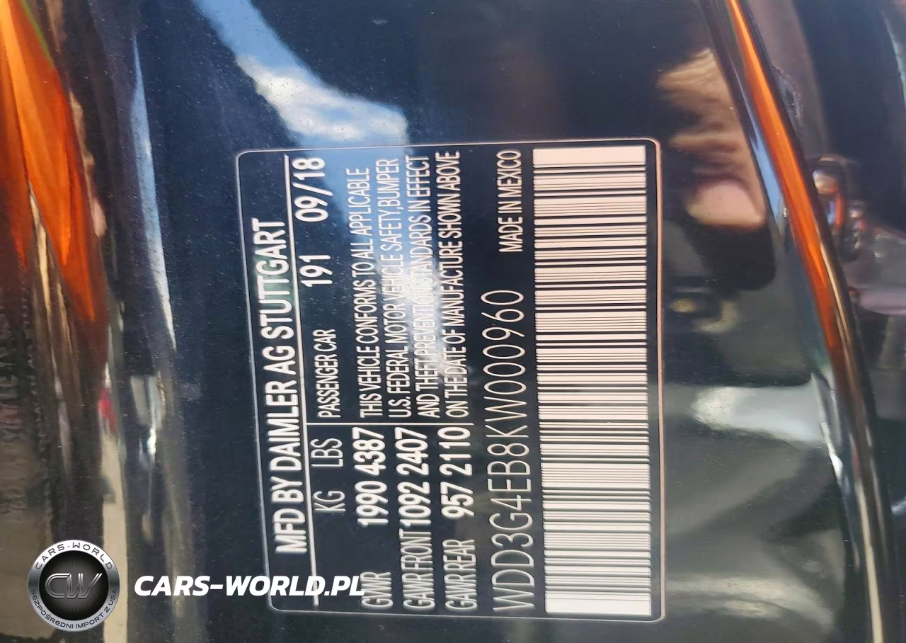 2019 Mercedes-Benz A 220 VIN:WDD3G4EB8KW000960 - 12