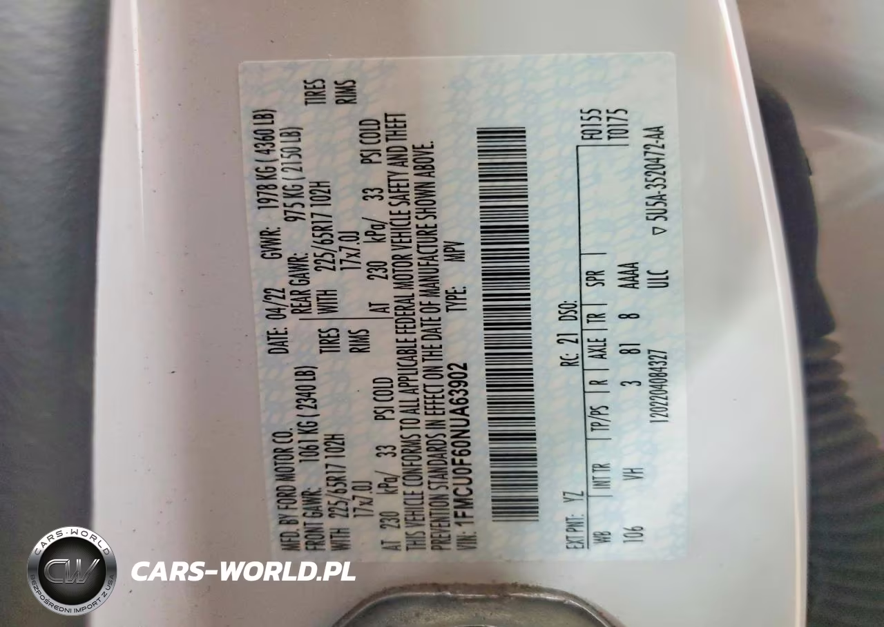 2022 Ford Escape S VIN:1FMCU0F60NUA63902 - 13