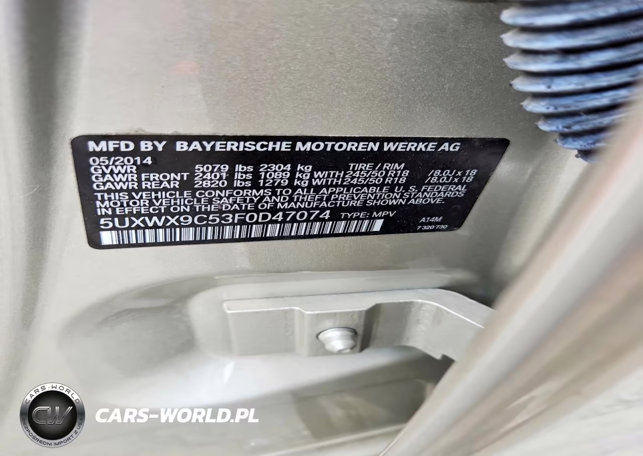 2015 BMW X3 xDrive28I VIN:5UXWX9C53F0D47074 - 13