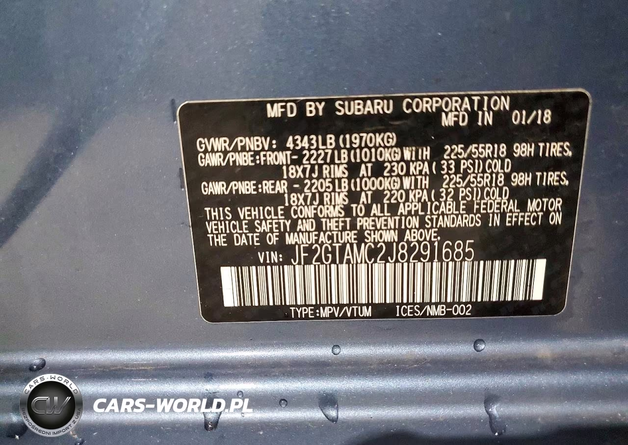 2018 Subaru Crosstrek Limited VIN:JF2GTAMC2J8291685 - 13
