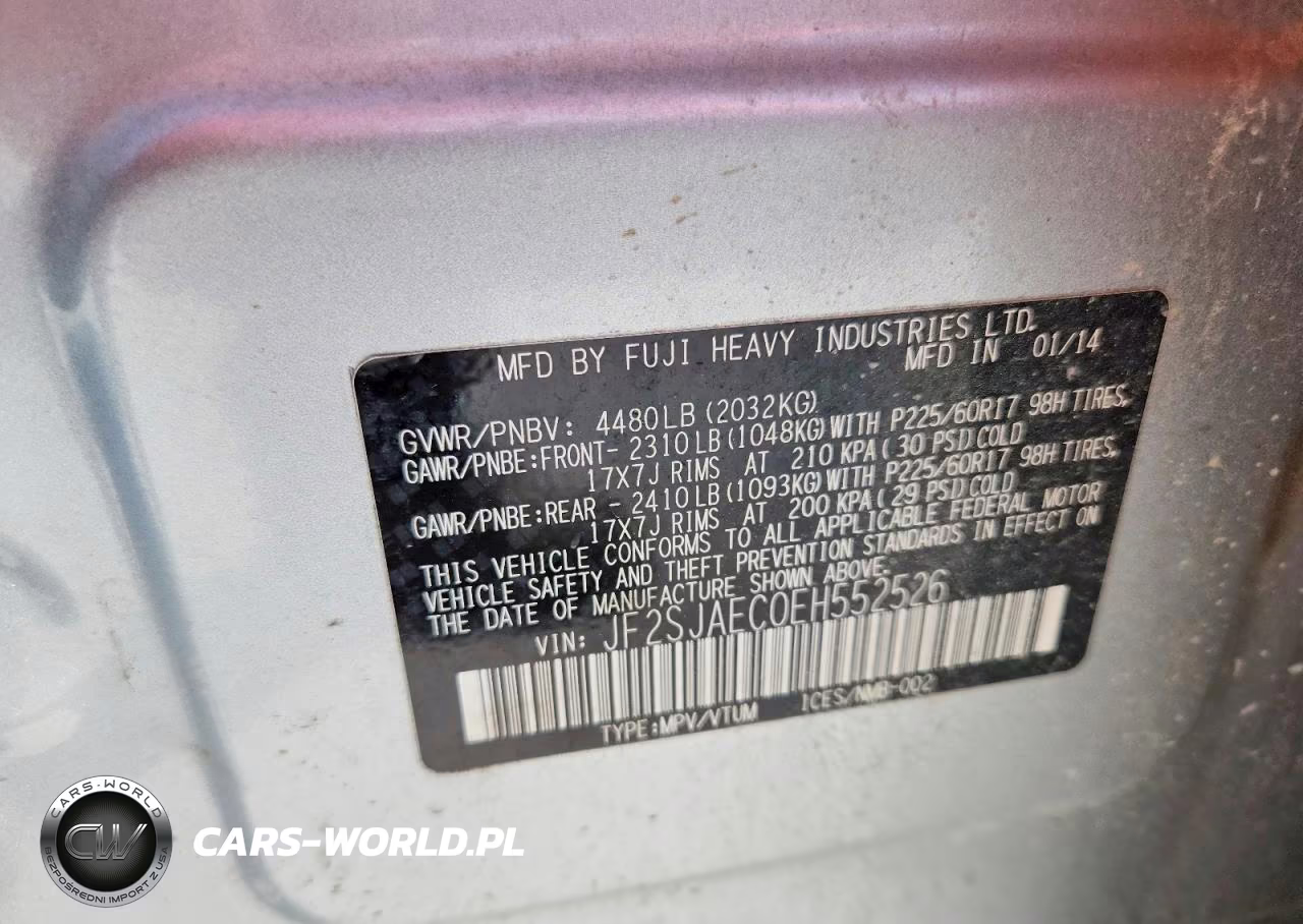 2014 Subaru Forester 2.5I Premium VIN:JF2SJAEC0EH552526 - 14