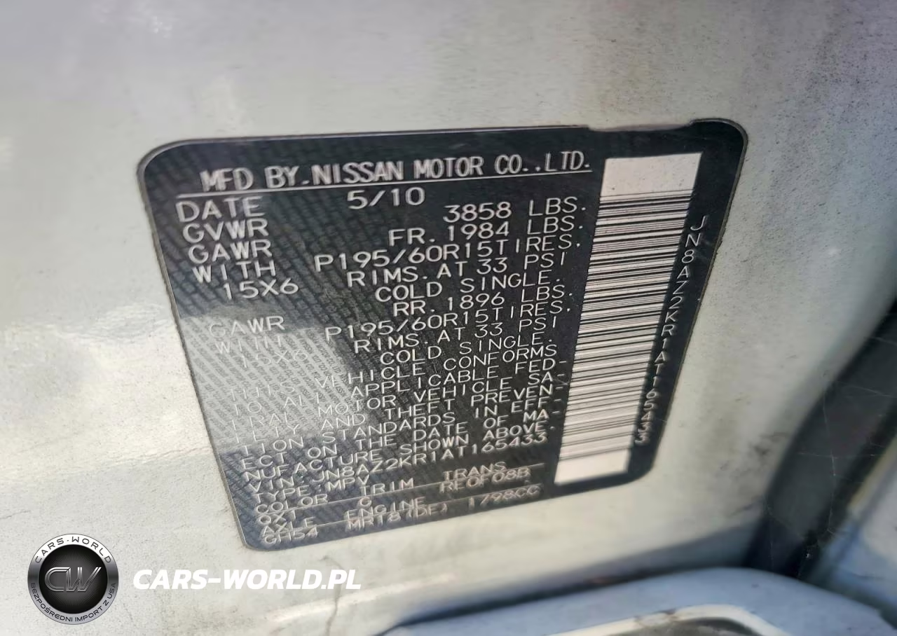 2010 Nissan Cube 1.8 VIN:JN8AZ2KR1AT165433 - 13