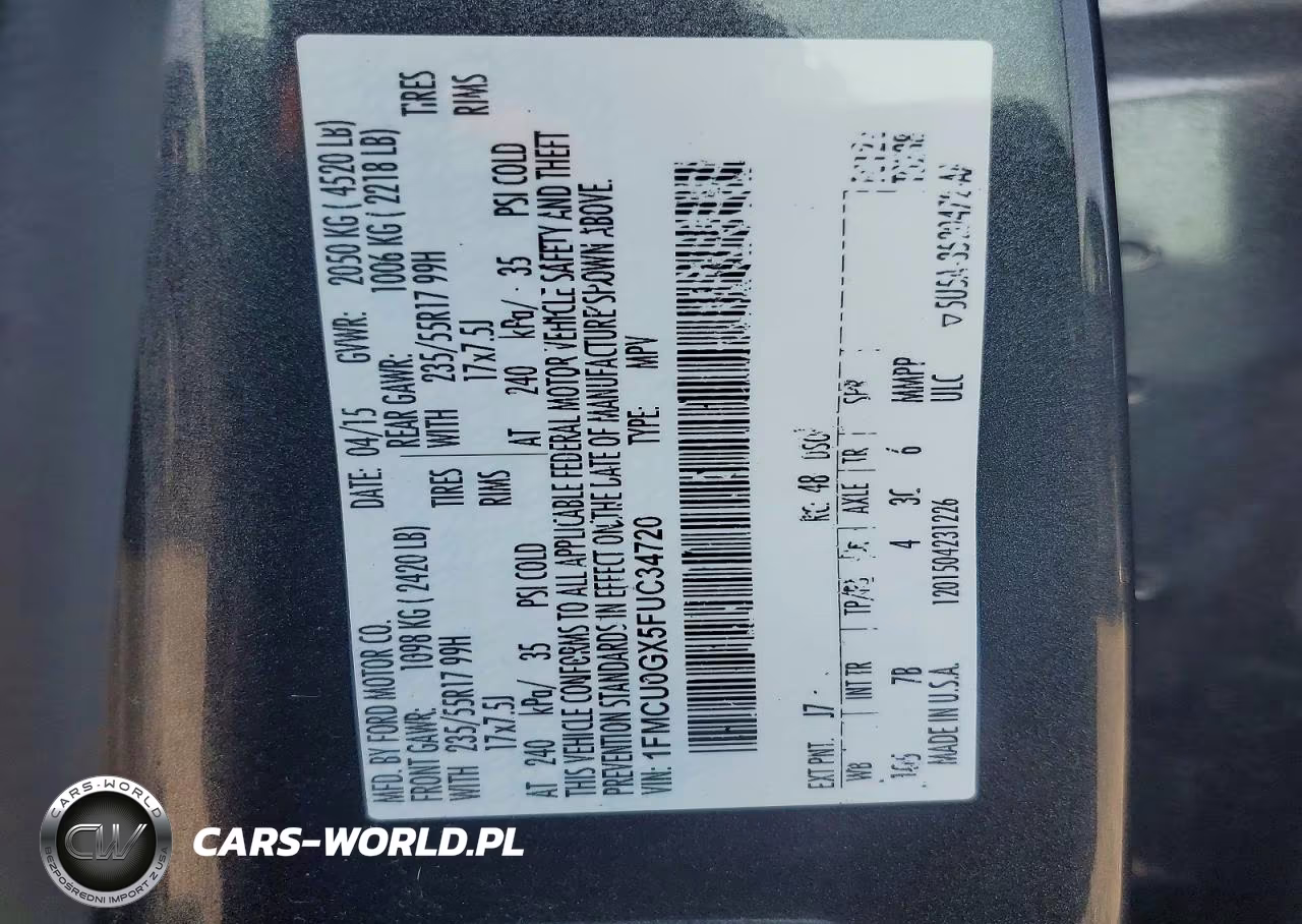 2015 Ford Escape Se VIN:1FMCU0GX5FUC34720 - 13