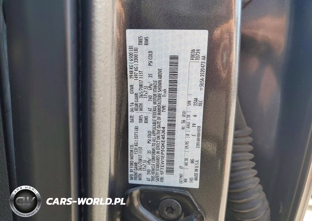 2016 Ford F150 Supercrew VIN:1FTEW1EP5GKE45364 - 12