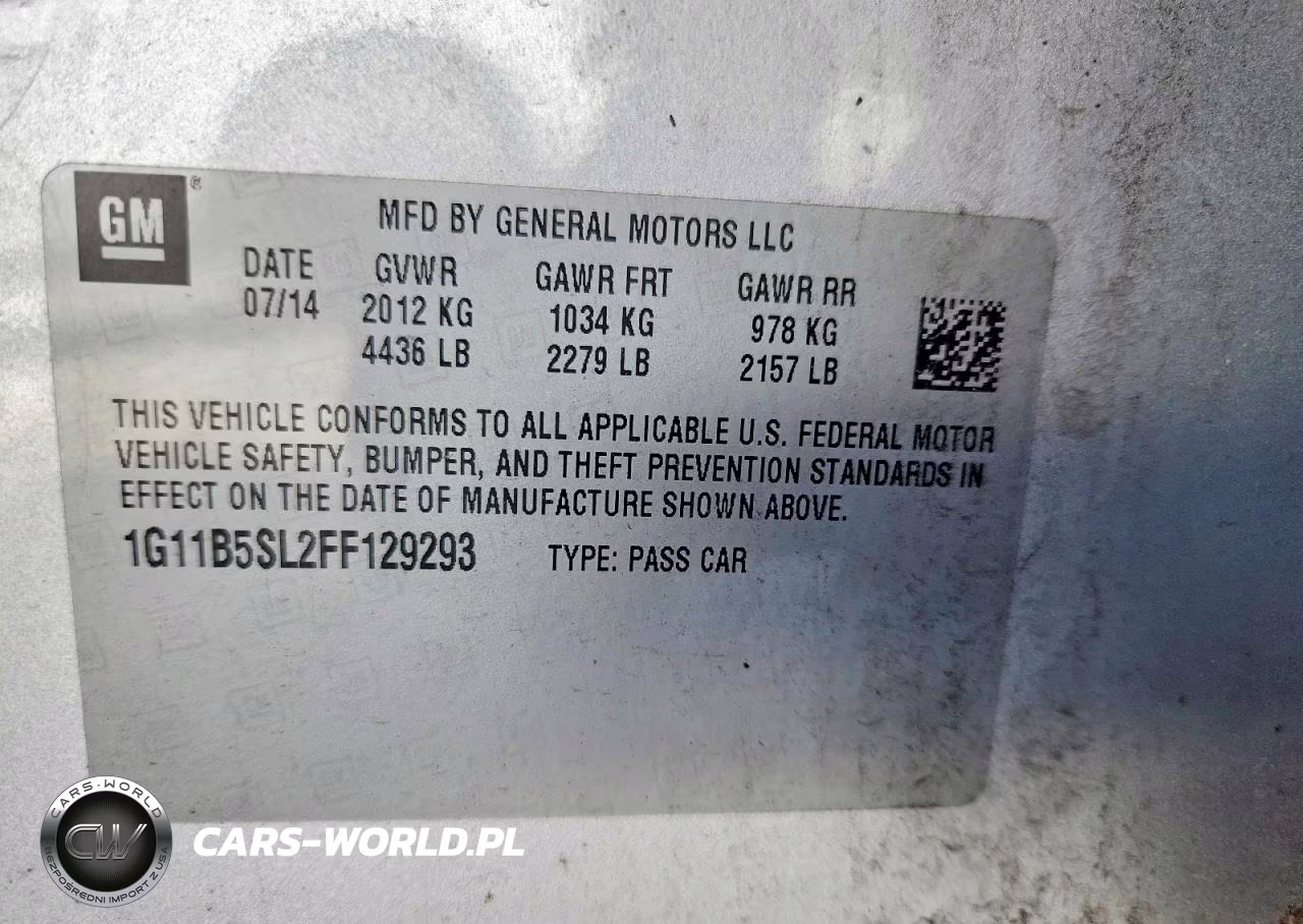 2015 Chevrolet Malibu Ls VIN:1G11B5SL2FF129293 - 12